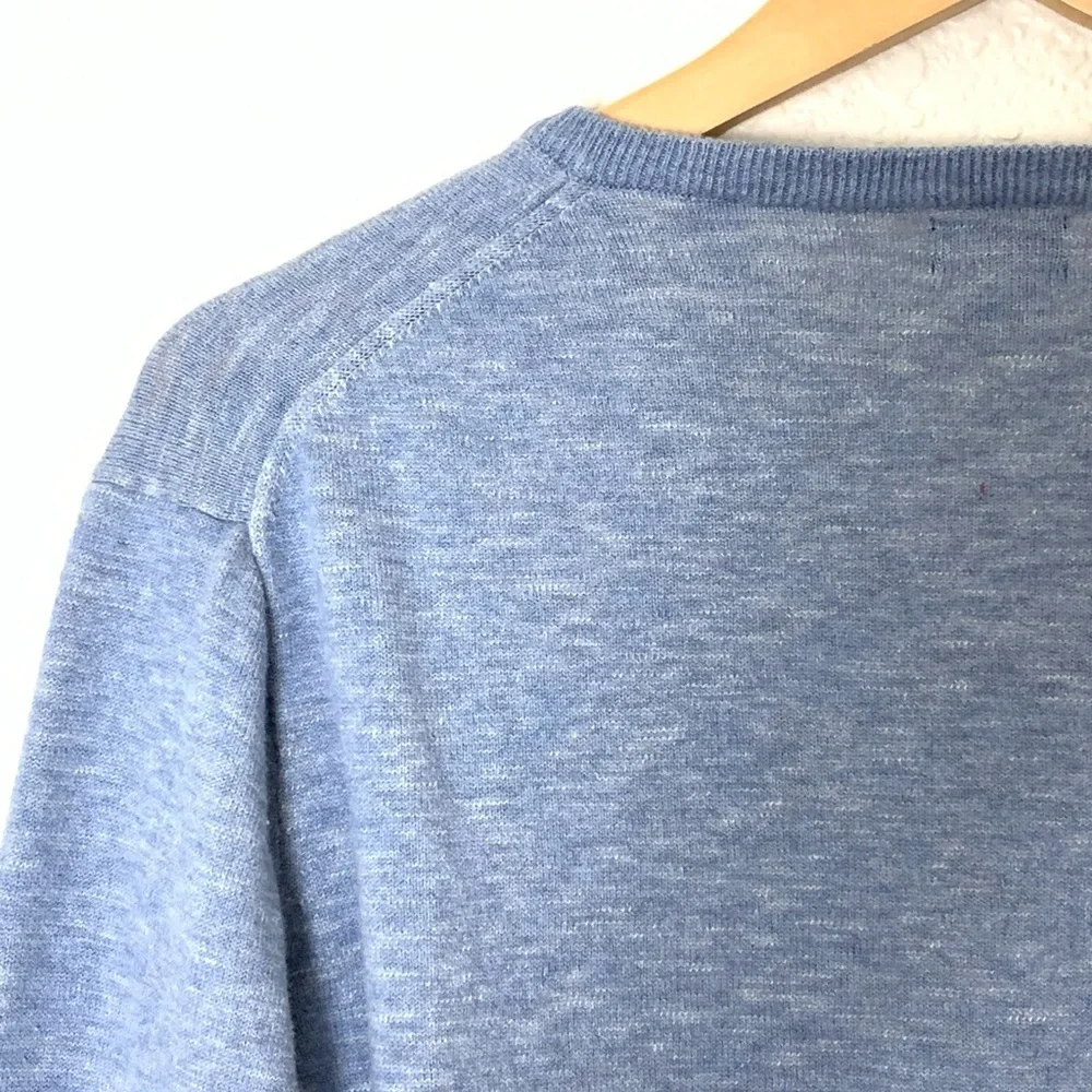 J. Crew | Cotton v neck long sleeve pullover sweater light blue size med…